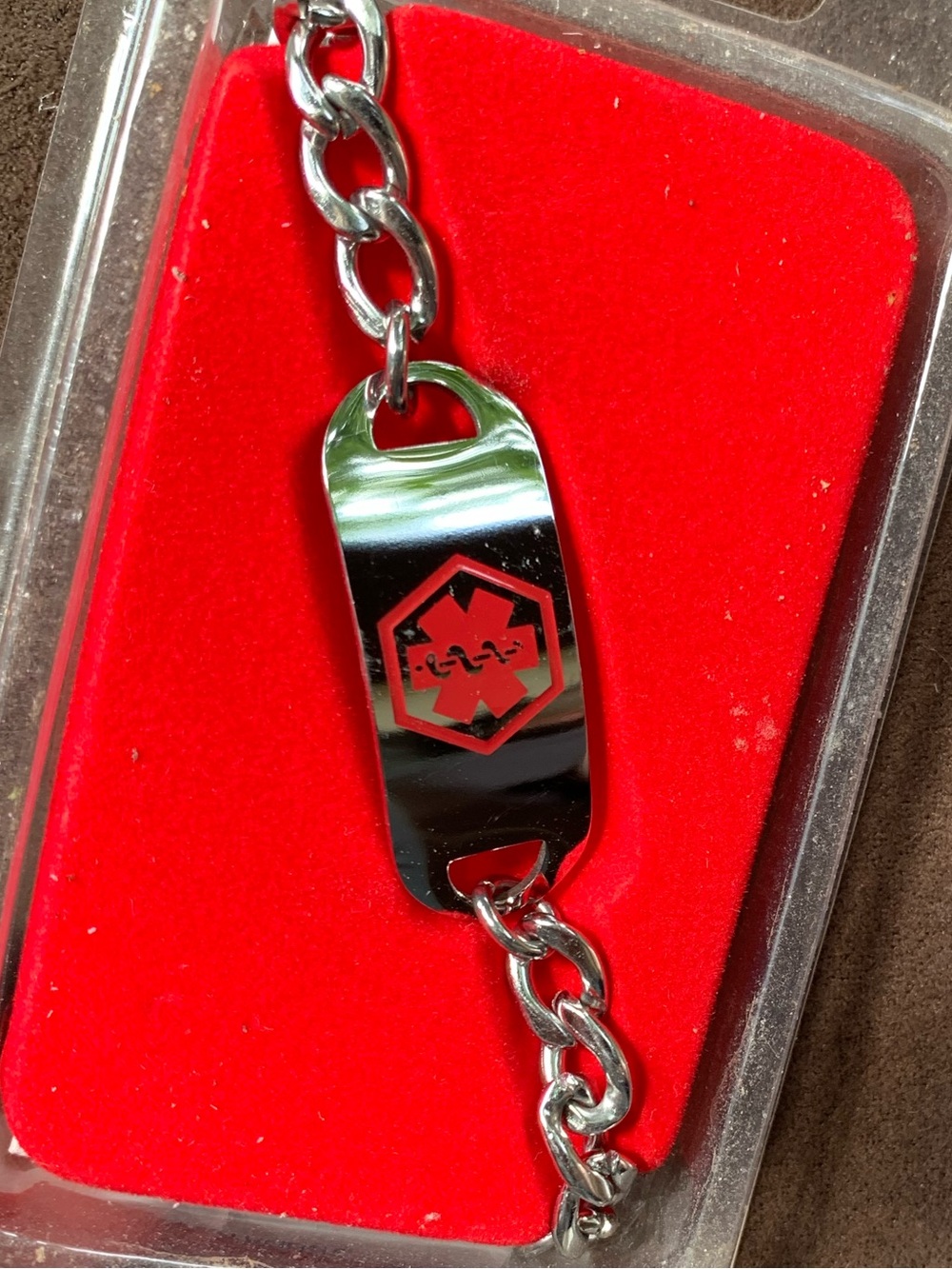 Children's Medical ID Bracelet - Silver with Red Emblem